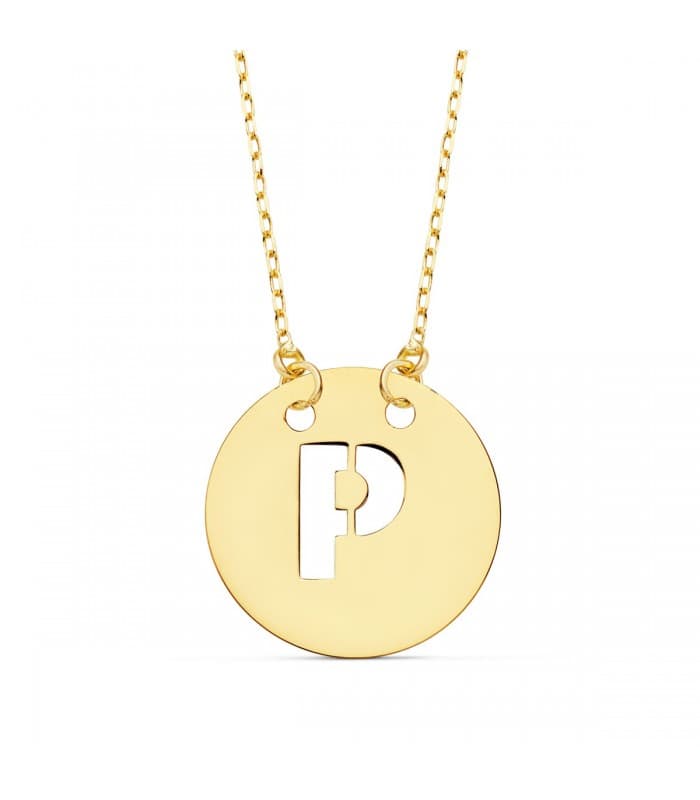 Collana iniziale P lettera oro giallo 18kt 42 cm