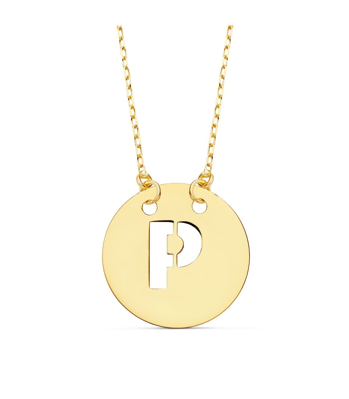 Collana iniziale P lettera oro giallo 18kt 42 cm