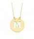 Collar letra M inicial oro amarillo 18k 42cm  gargantilla mujer nombre joyas personalizadas