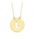 Collier lettre L initiale or jaune 18k 42cm