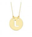Collier lettre L initiale or jaune 18k 42cm