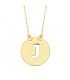 Collana per donna con iniziale I, piastrina lettera oro giallo 18kt 42 cm