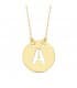 Collier lettre A initiale or jaune 18k 42cm