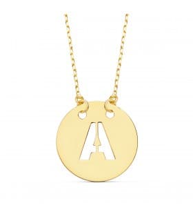 Collana iniziale A lettera oro giallo 18kt 42 cm
