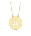 Collier lettre A initiale or jaune 18k 42cm
