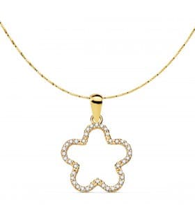 Gargantilla Maribel Flor Oro Amarillo 18k 42 + 3cm