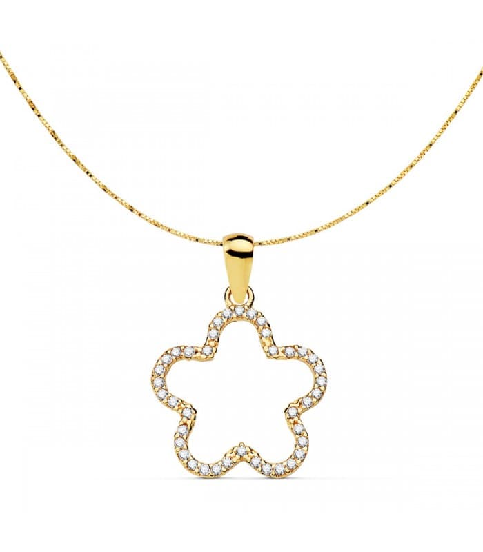 Collier Maribel Fleur Or Jaune 18K 42 + 3cm