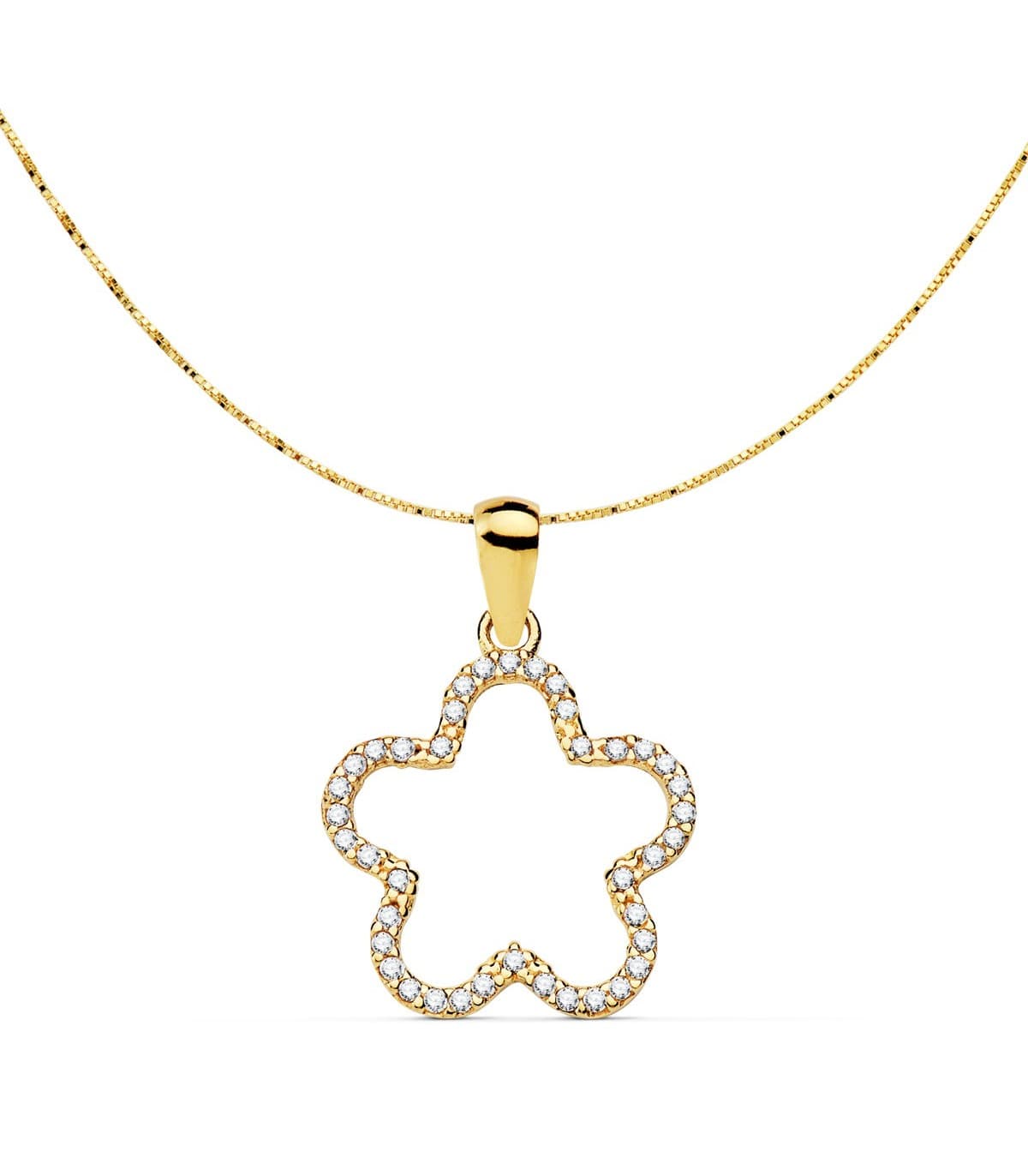 Gargantilla Maribel Flor Oro Amarillo 18k 42 + 3cm