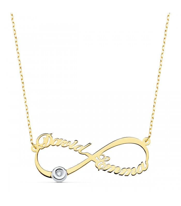 Collier personnalisable infini Or 18K Prénoms Diamant