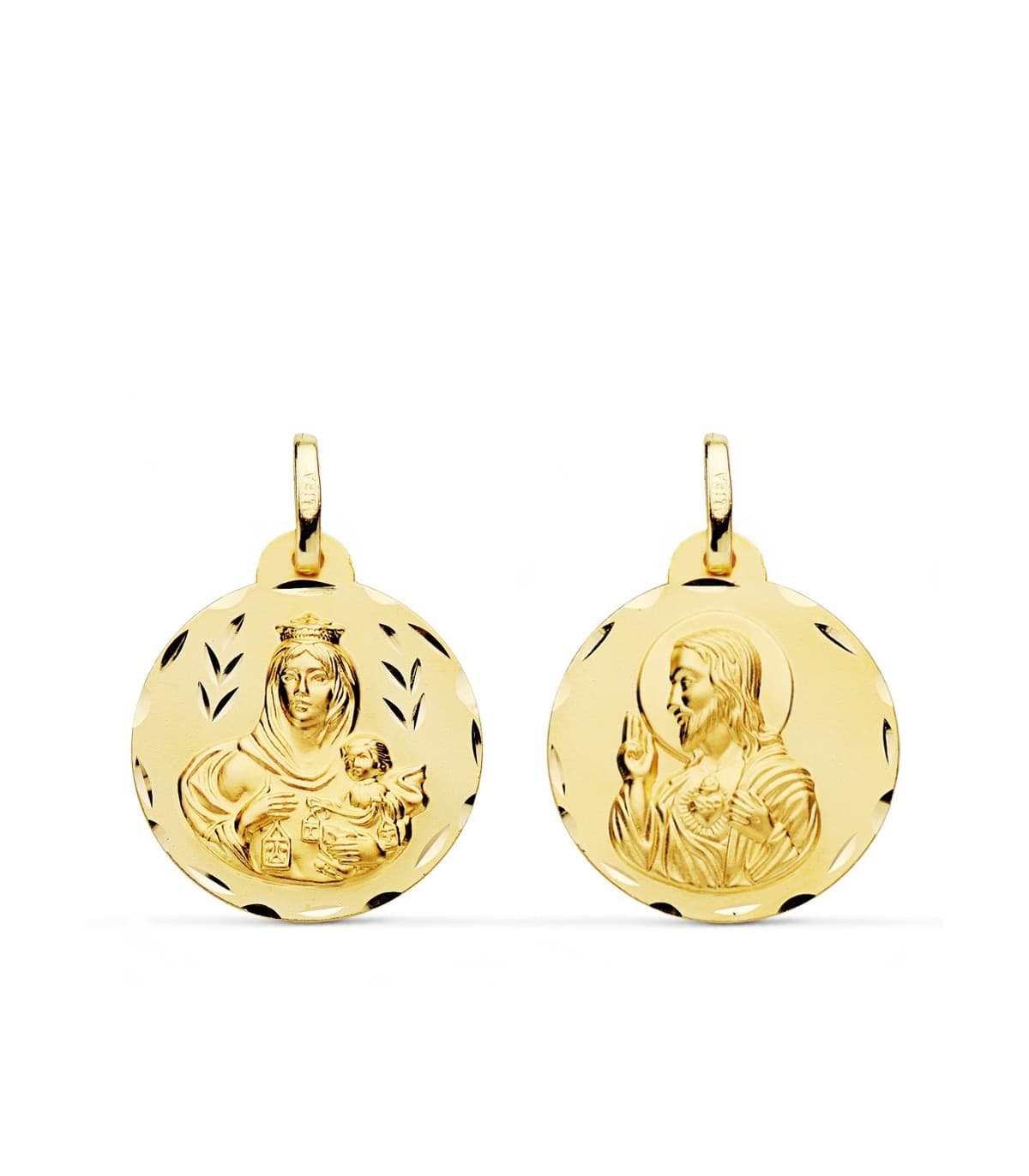Scapolare del Carmelo Oro 18Kt 20 mm lavorato