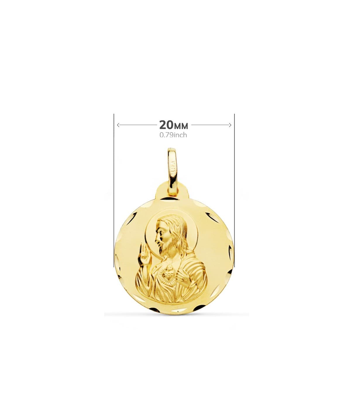 Scapolare del Carmelo e Gesù Oro 18Kt 20 mm lavorato