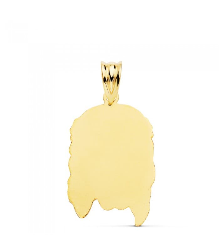 Colgante Cabeza Cristo Santo Rostro oro amarillo 18 kilates joyas medallas religiosas