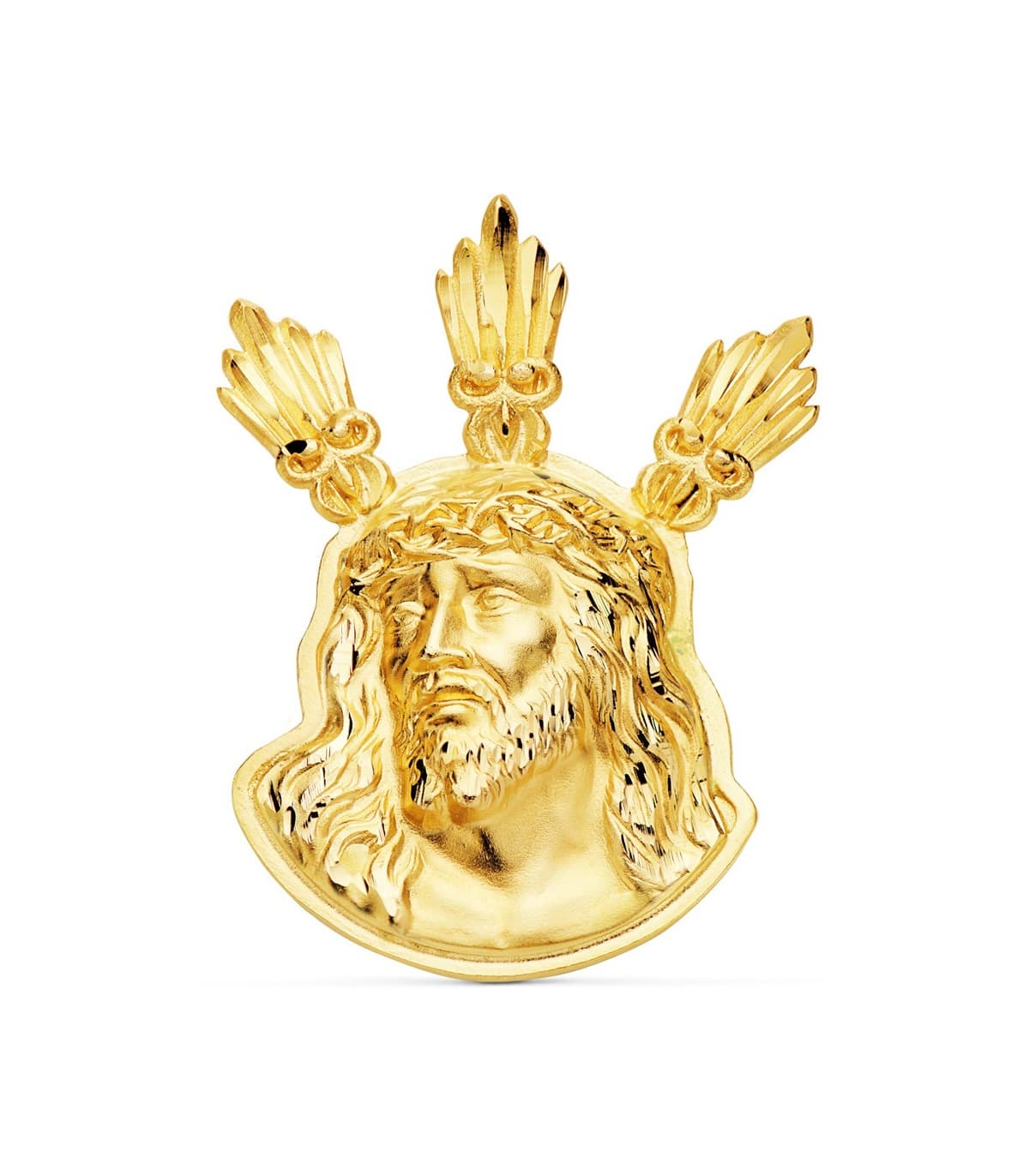 Pendentif Portrait Christ Puissances Or 18K 38mm