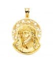 Colgante Rostro de Cristo Orla Oro 18K 32mm