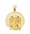 Pendentif tête Christ auréolé Or 18K 31mm