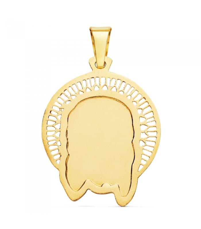 Colgante Rostro de Cristo Orla Oro 18 Kilates 29mm joya religiosa medalla personalizada