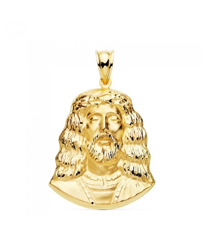 Colgante Busto de Cristo Oro Amarillo 18K 30 mm