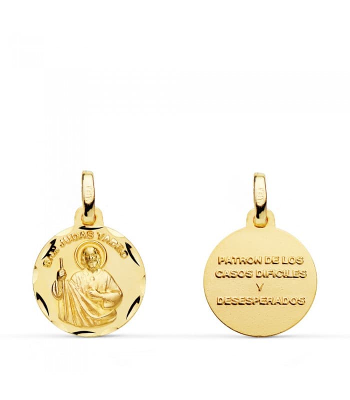 Medaglia San Giuda Taddeo Oro 18kt 14mm intagliata