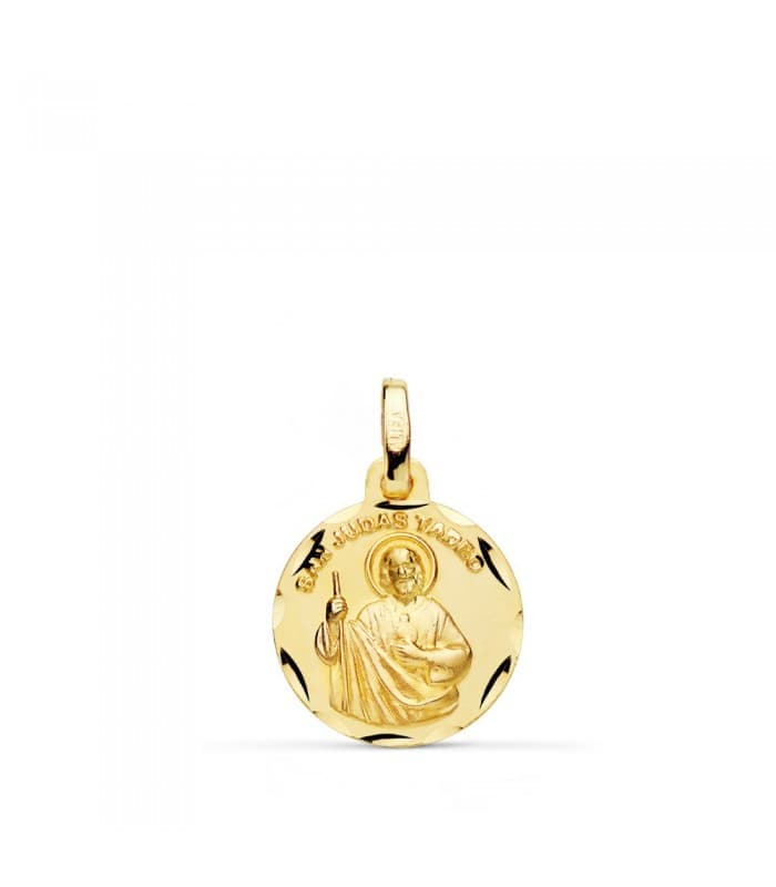 Medaglia San Giuda Taddeo Oro 18kt 14mm intagliata