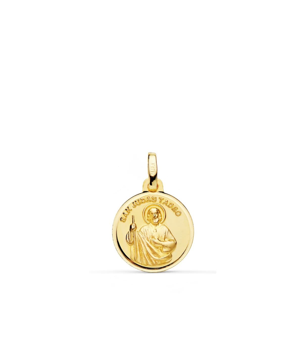 Médaille Saint Jude Thaddeus Or 18K 14 mm Biseauté