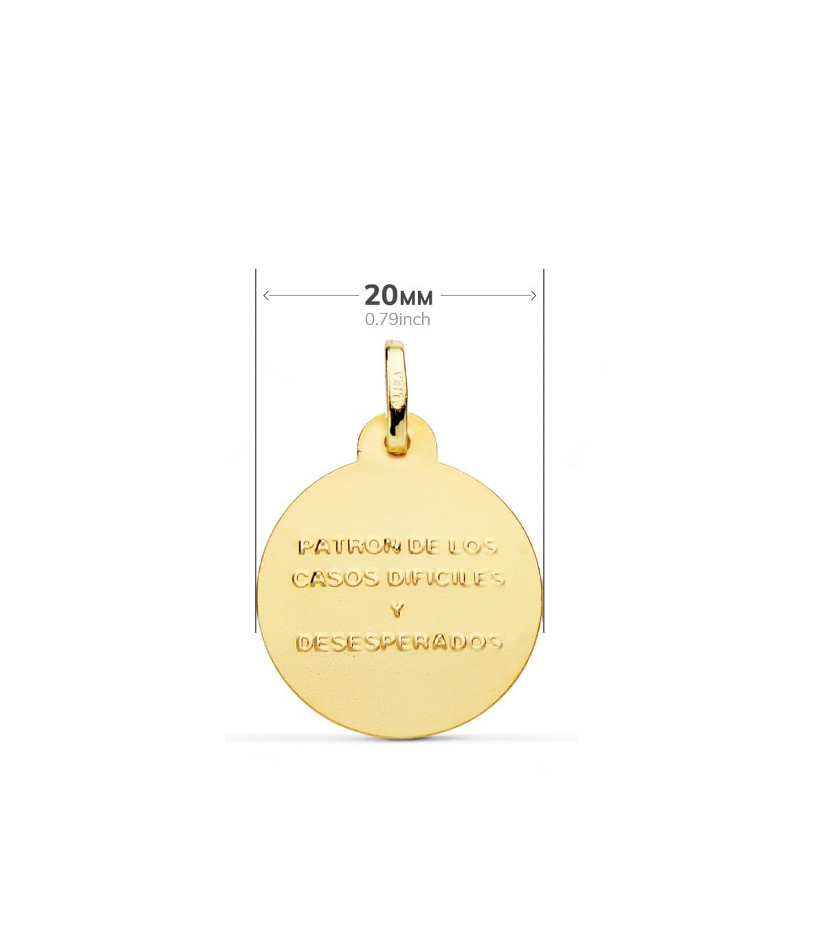 Medalla San Judas Tadeo Oro 18K 20mm joya religiosa santo devoción