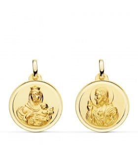 Scapulaire V. du Carmel/Sacré Coeur 18K 18 mm