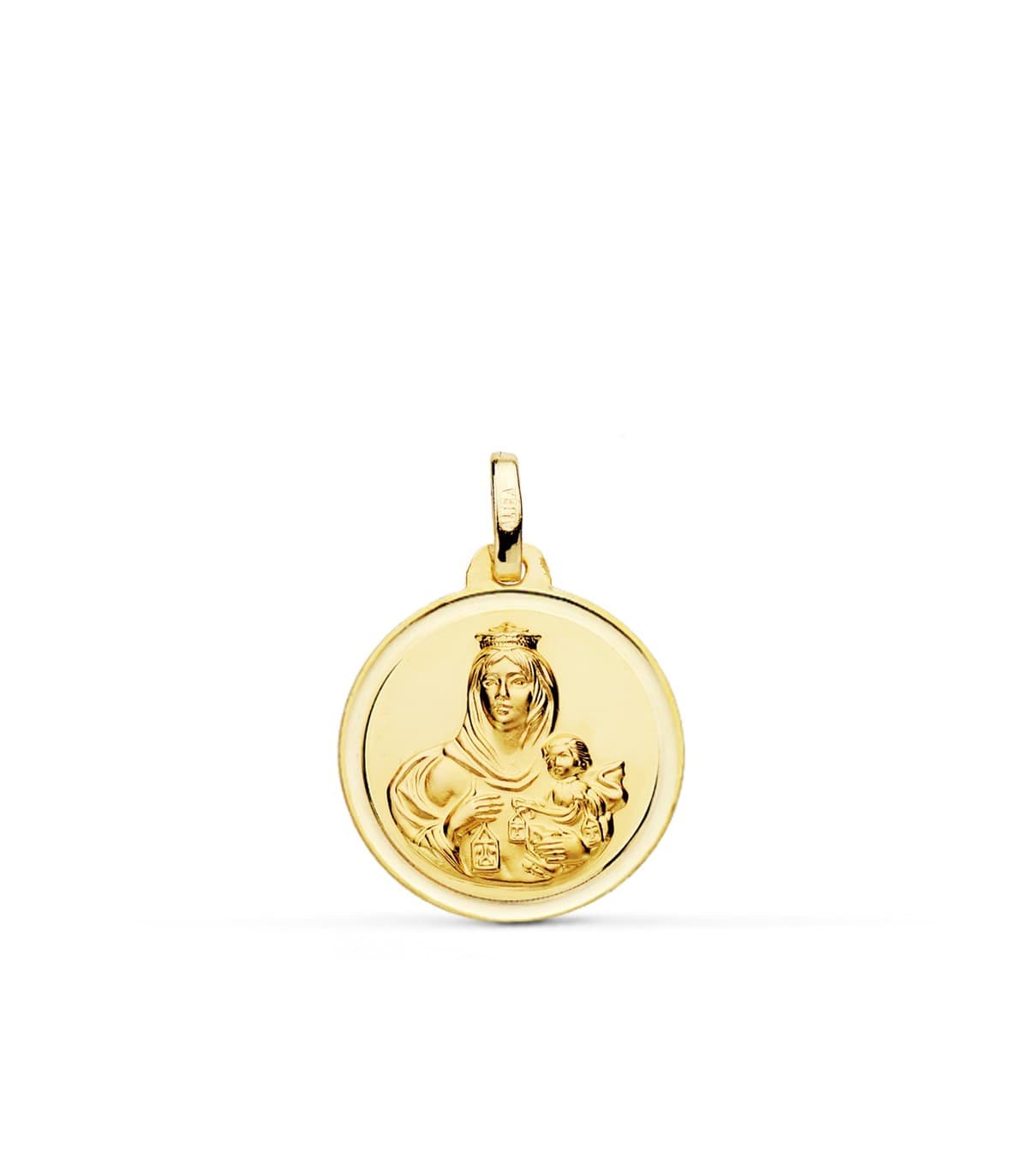 Medaglia Scapolare Madonna del Carmine e Sacro Cuore di Gesù 18mm
