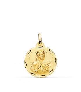 Medalla religiosa católica Santa Gema oro 18 kilates grabado personalizado