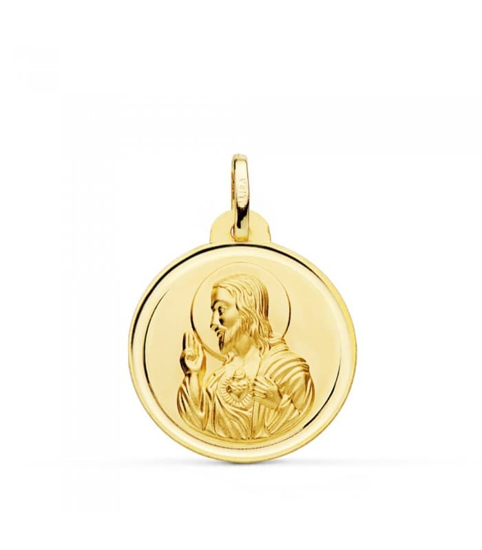 Medalla religiosa escapulario virgen del carmen Sagrado Corazón de Jesús colgante grande