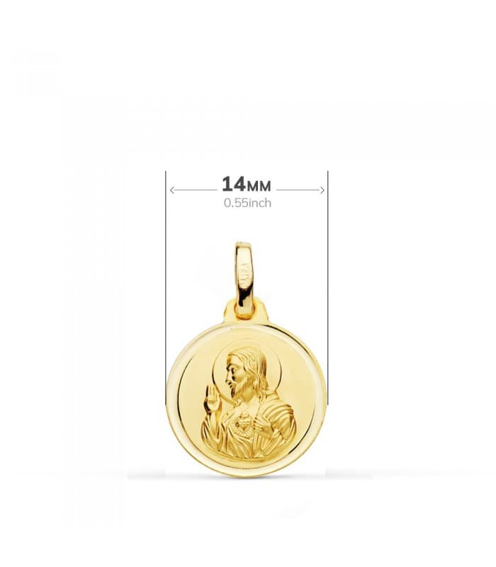 Escapulario medalla de oro fabricada en España 18 kilates colgantes virgen cristo tendencia