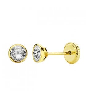 Orecchini da bambina Paola Punto luce 4mm, oro giallo 18kt