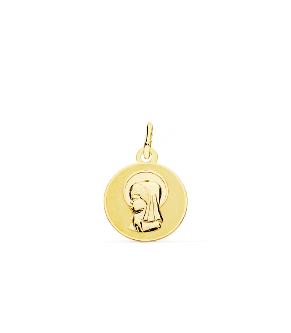 Medalla Virgen niña Oro 18K 14mm Matizada
