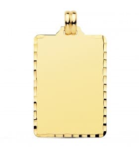 Colgante Chapa Rectangular Oro 18K 34 mm