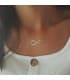 Collar personalizado infinito Oro 18K Dos nombres colgante mujer joyas