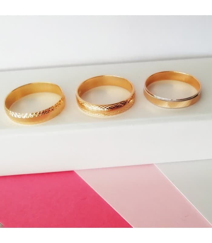 Anello di matrimonio Palermo oro bicolore. Fede nuziale incisione gratuita. Alda Joyeros.