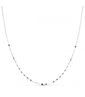 Catena sottile in Oro Bianco, maglia Specchietto 1.2 mm 45 cm, Catena ideale per collana donna.