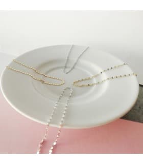 Cadena Fígaro Oro Blanco 18K 1mm 40cm collar mujer