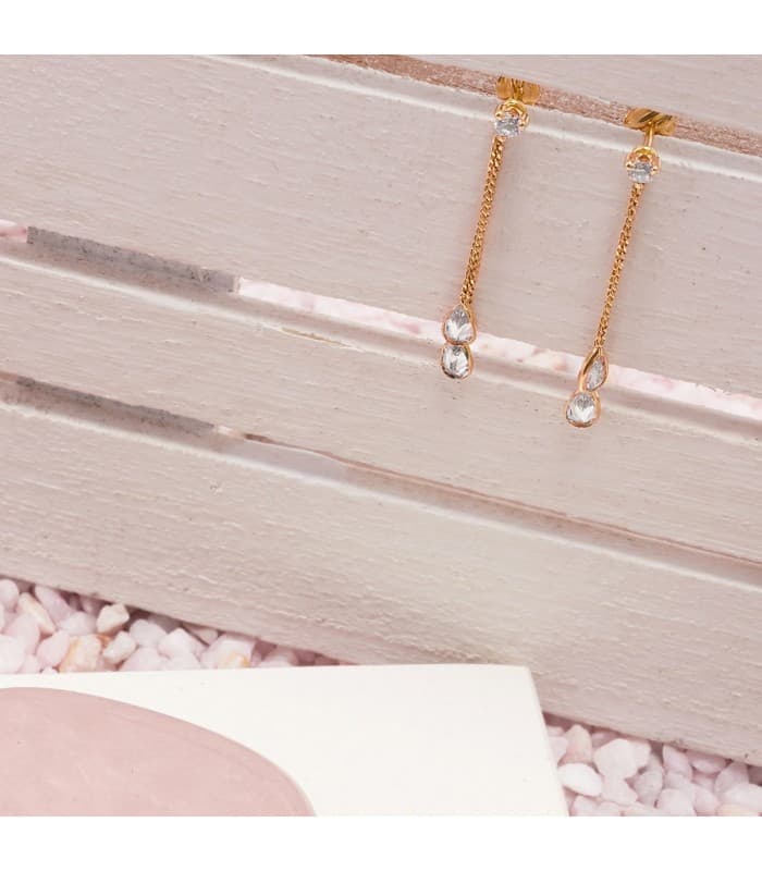 Boucles d'oreilles Pendantes pour Femme Drops Or Jaune 18K