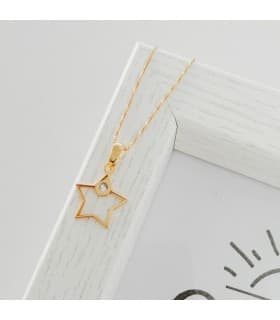Colgante Space Oro Amarillo 18K Estrella line