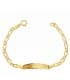 Bracciale con targhetta per Bimbi, personalizzato con nome, modello a maglia alternata - Gioielli in oro 18kt