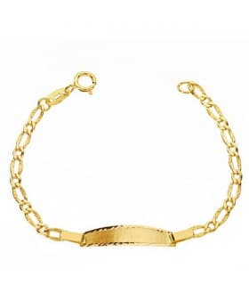 Bracciale Targhetta Bimbi oro 18kt Maglia alternata 1+1