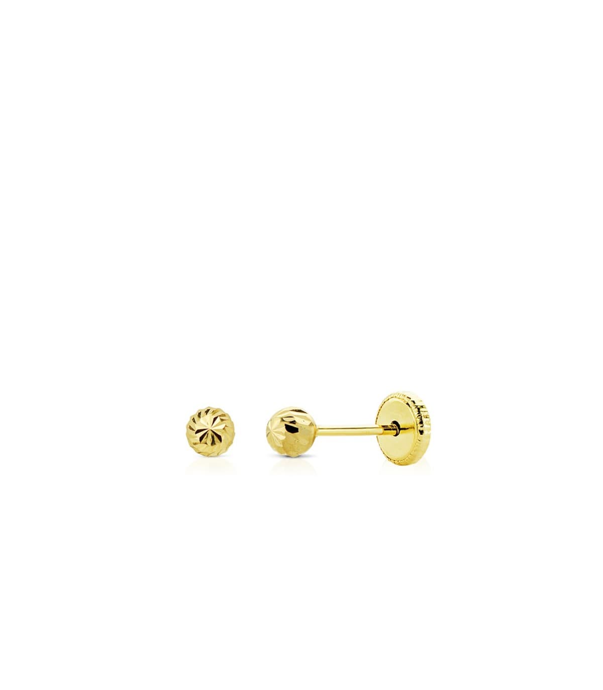 Boucles d'oreilles enfant en or 18k Annunziata, sphère 4 mm, fermoir à vis.