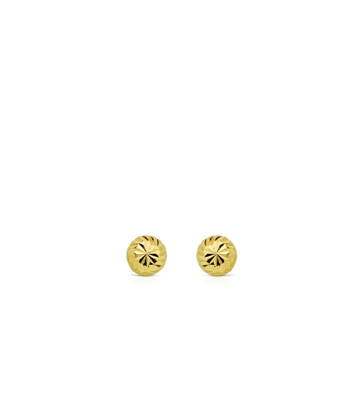 Pendientes bola tallada rosca niña 5mm oro amarillo 18k