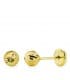Pendientes bola tallada rosca niña 5mm oro amarillo 18k