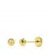 Pendientes de rosca oro amarillo Annunziata 3 mm 18K, bolas talladas para bebé y recién nacida