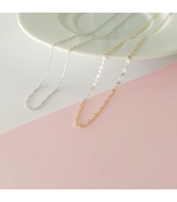 Cadena Fígaro Oro Blanco 18K 1mm 45cm collar mujer joyeria online