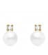 Pendientes Mujer Belisa Oro 18K Tu y yo perla circonita