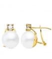 Orecchini donna Danae oro giallo 18kt perla zircone