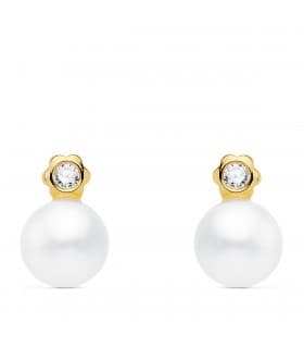 Pendientes Niña Imelda Oro Amarillo 18K Tu y yo