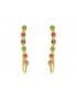 Orecchini lobo lunghi arcobaleno oro 18 kt, modello rampicanti con zirconi colorati | Gioielli donna